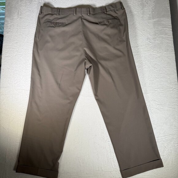 GS Performance Pants Men’s 50/32 Khaki Tan Cuffed Pleated Soft - Picture 2 of 7